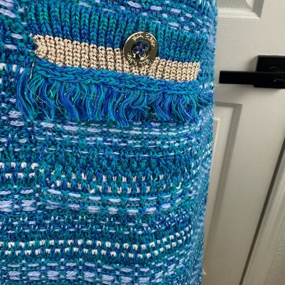 Lilly Pulitzer Beckington Sweaterdress Blue Grotto Metallic Tweed LG #131 - Picture 11 of 17